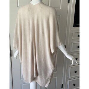 Lululemon 100% Merino Wool Cream Knit Wrap Cardigan Open Front Sweater OS Yoga